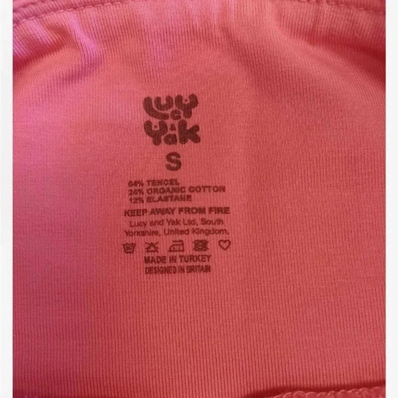 Lucy  & Yak Pink High Rise Organic Cotton Leggings Size Small - Picture 7 of 9